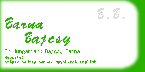 barna bajcsy business card